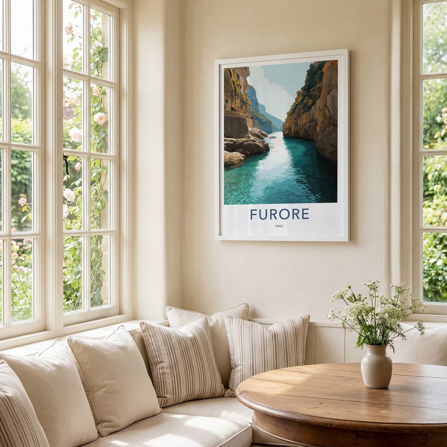 Furore Poster - Italy Travel Art - Deep Water Inlet Home Decor