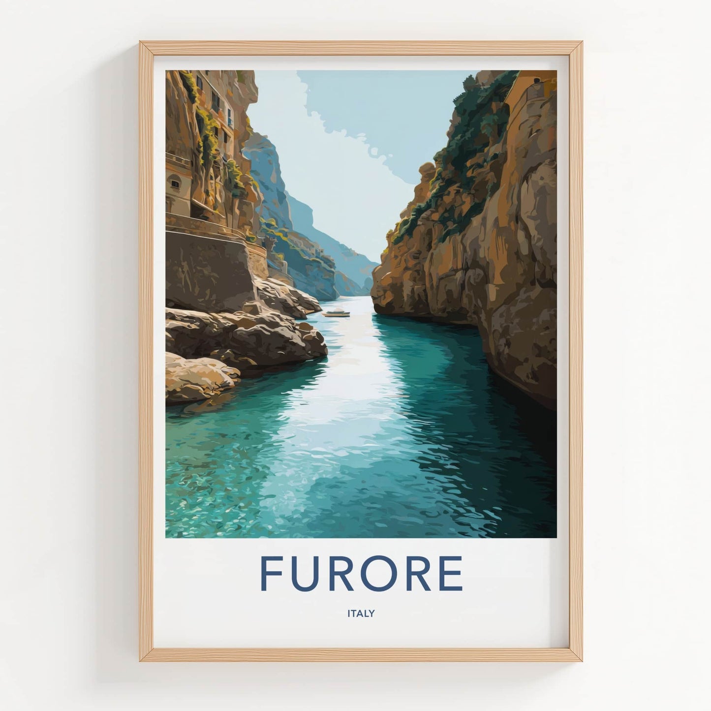 Furore Poster - Italy Travel Art - Deep Water Inlet Home Decor