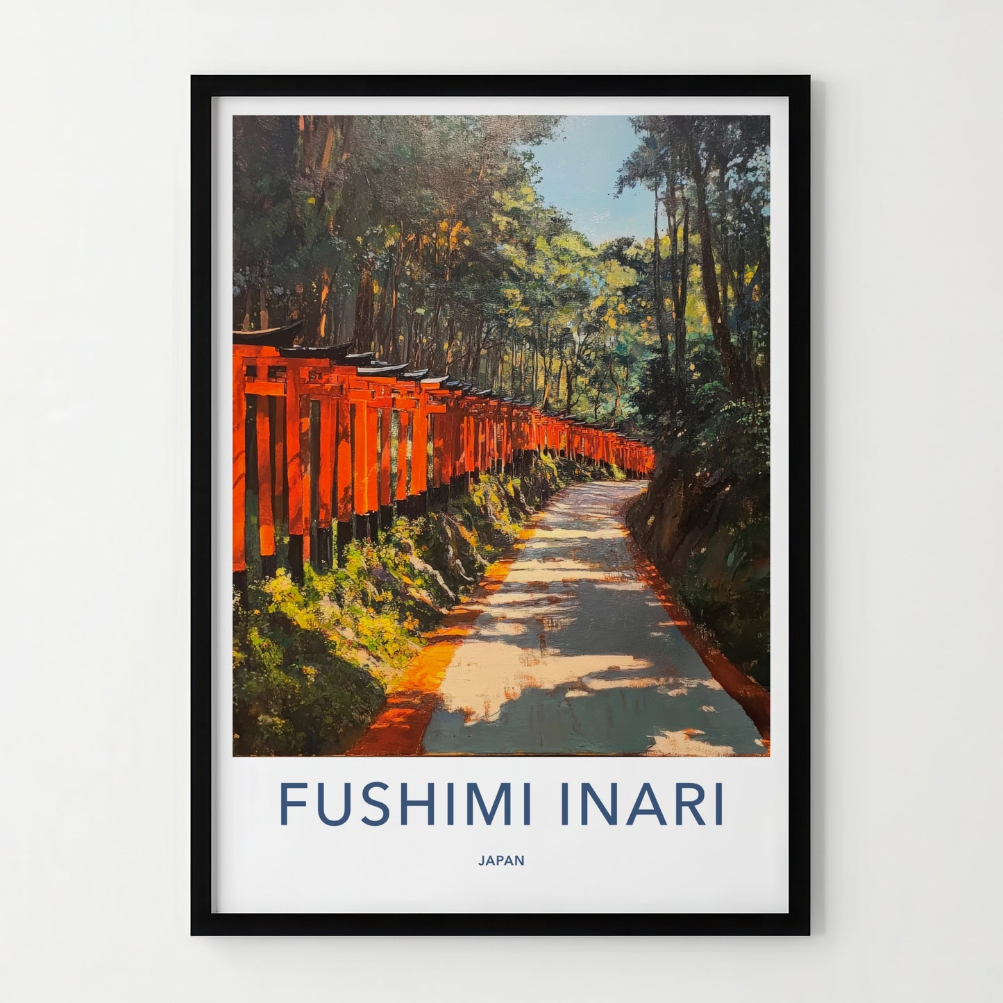 Fushimi Inari Poster - Japan Travel Art - Red Torii Gates Home Decor