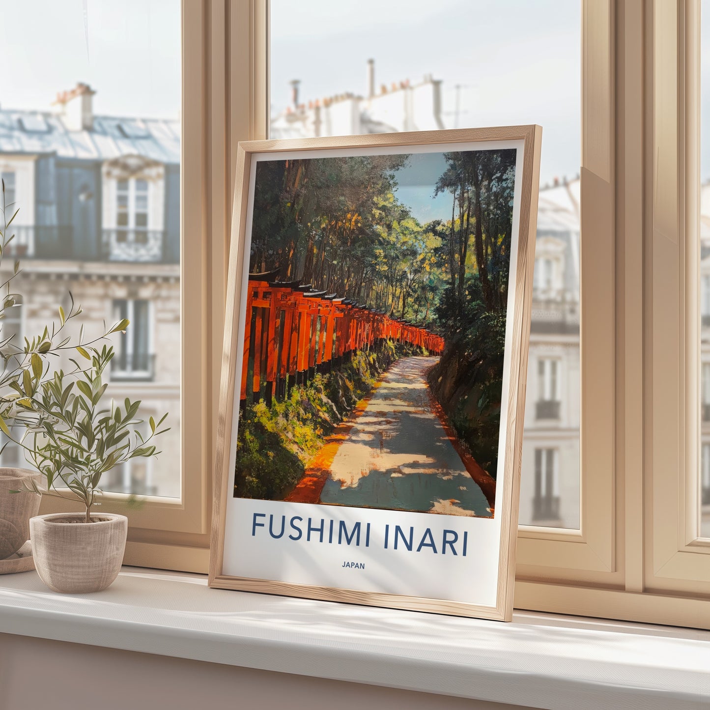Fushimi Inari Poster - Japan Travel Art - Red Torii Gates Home Decor