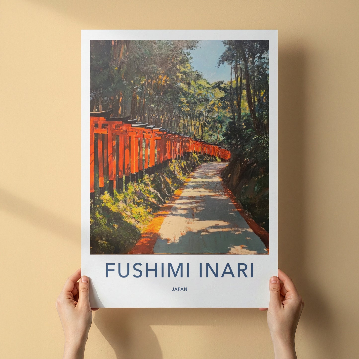 Fushimi Inari Poster - Japan Travel Art - Red Torii Gates Home Decor