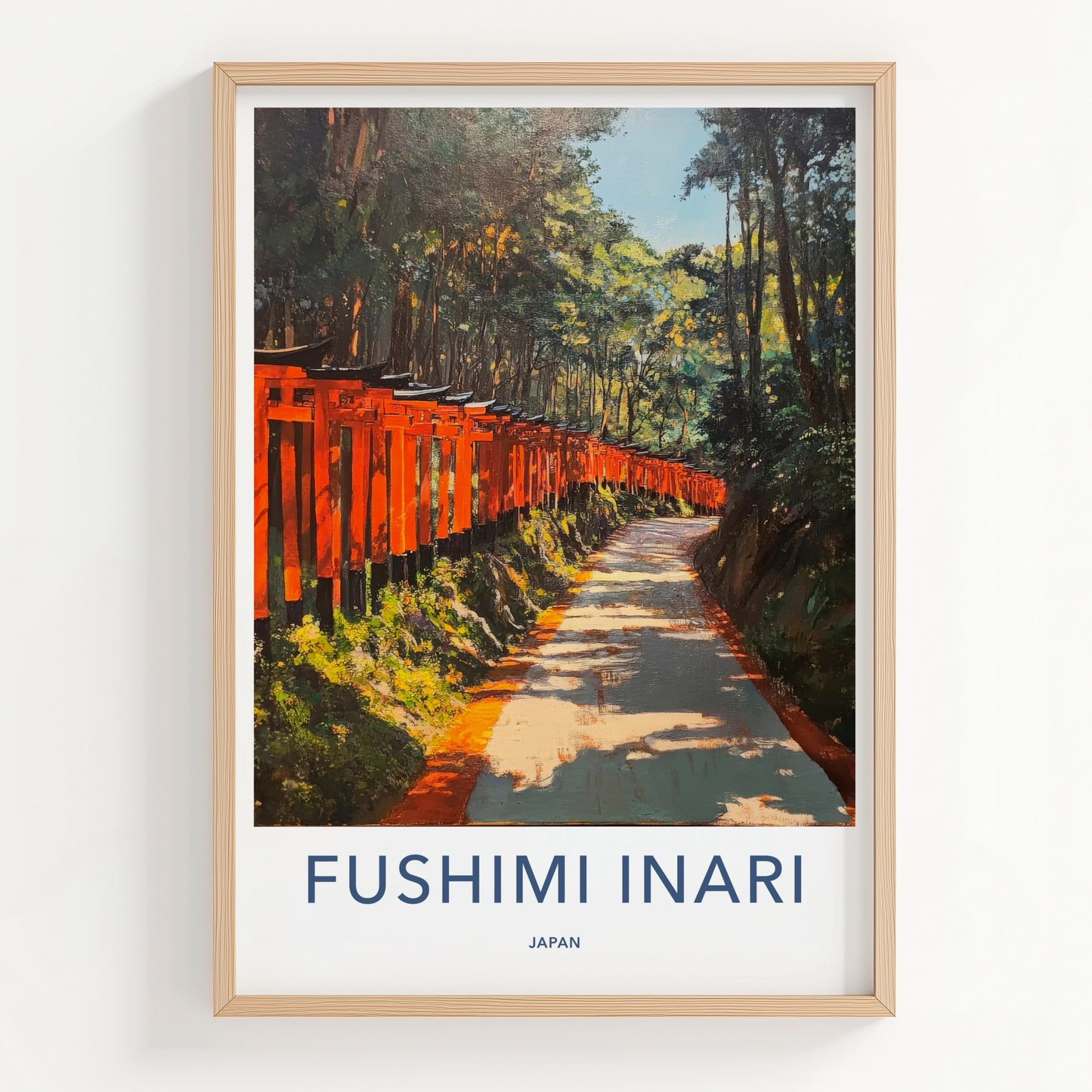 Fushimi Inari Poster - Japan Travel Art - Red Torii Gates Home Decor