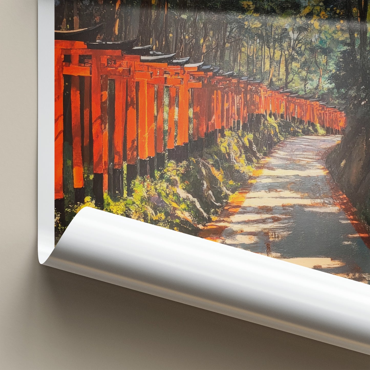 Fushimi Inari Poster - Japan Travel Art - Red Torii Gates Home Decor