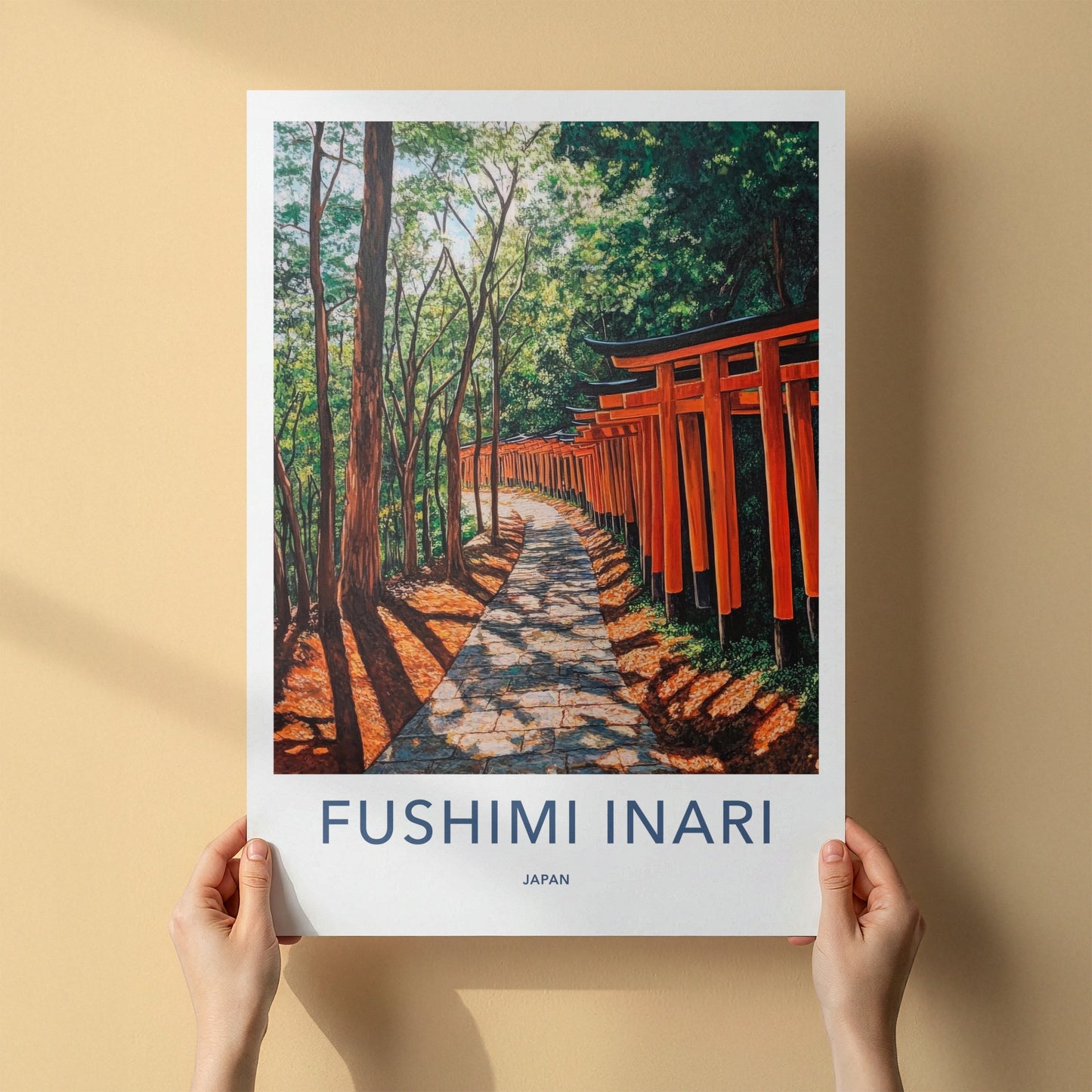 Fushimi Inari Poster - Japan Travel Print - Red Torii Gates Framed Decor