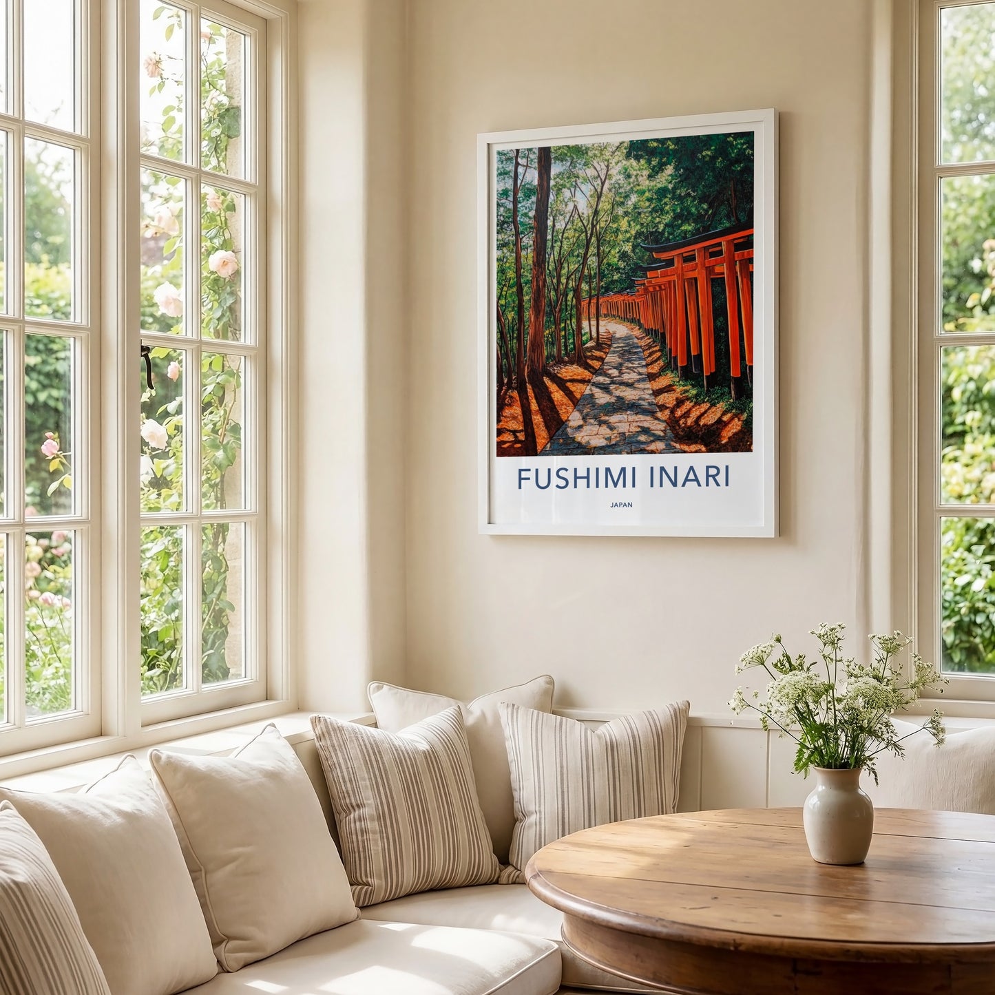 Fushimi Inari Poster - Japan Travel Print - Red Torii Gates Framed Decor