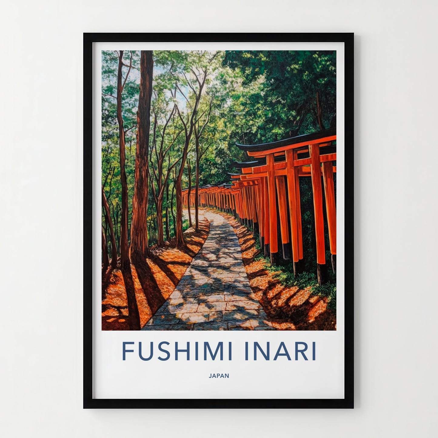 Fushimi Inari Poster - Japan Travel Print - Red Torii Gates Framed Decor