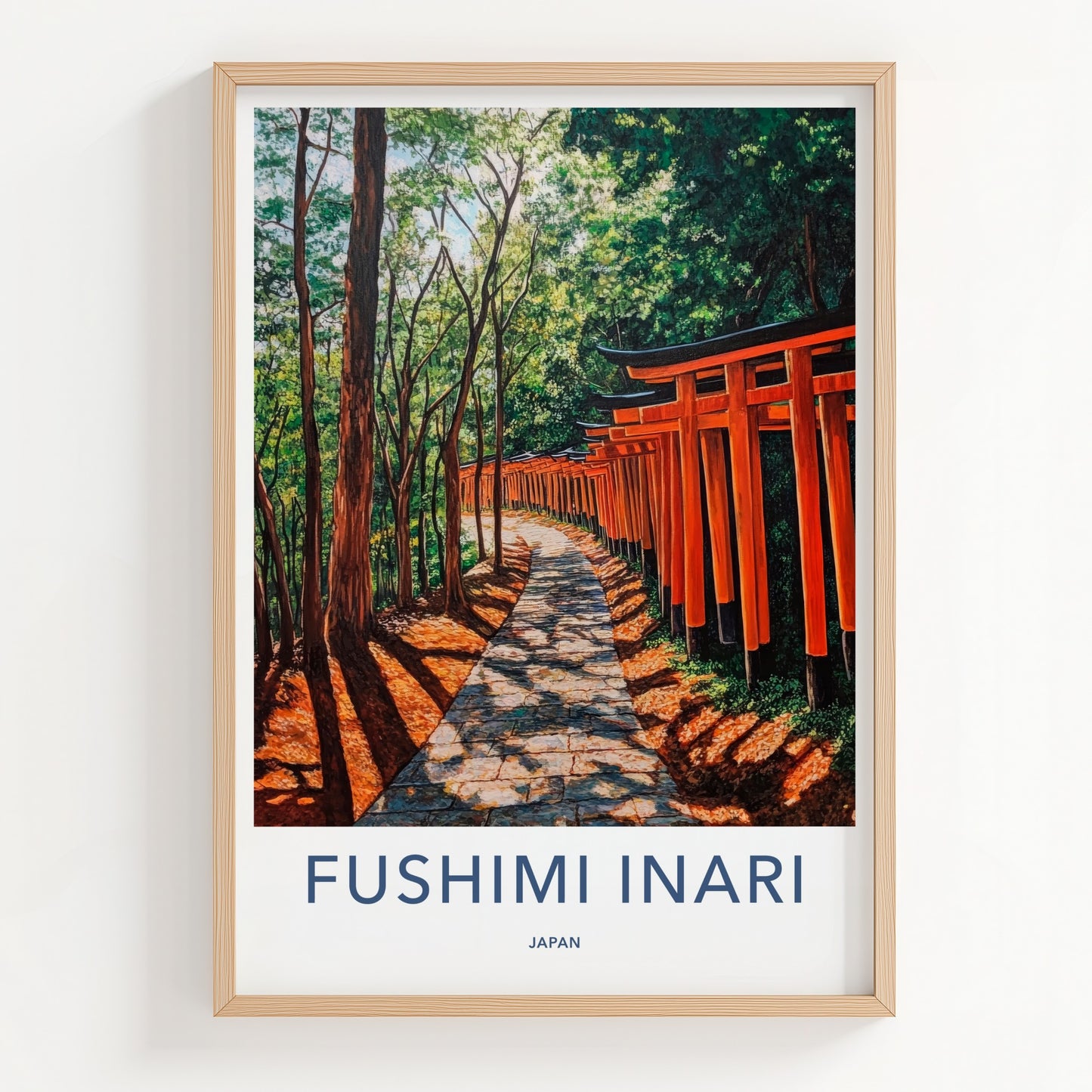 Fushimi Inari Poster - Japan Travel Print - Red Torii Gates Framed Decor