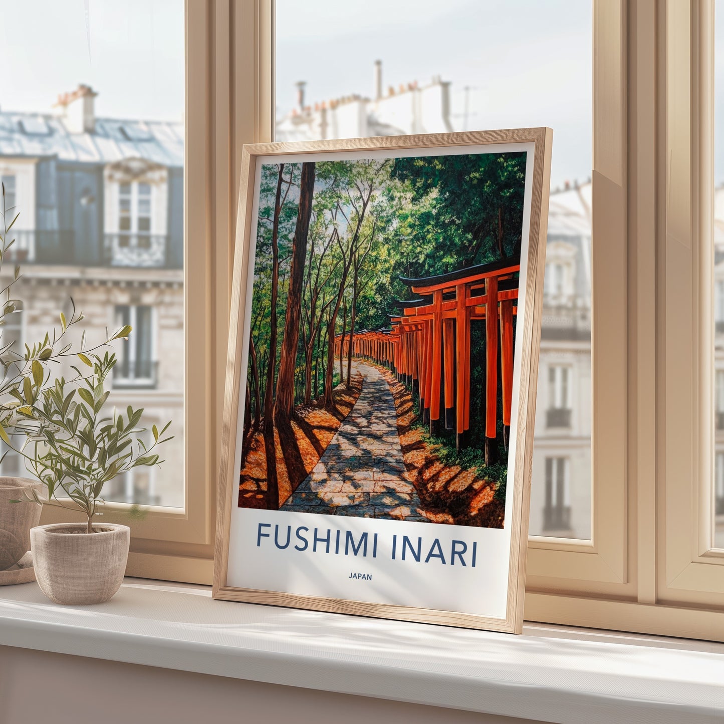 Fushimi Inari Poster - Japan Travel Print - Red Torii Gates Framed Decor