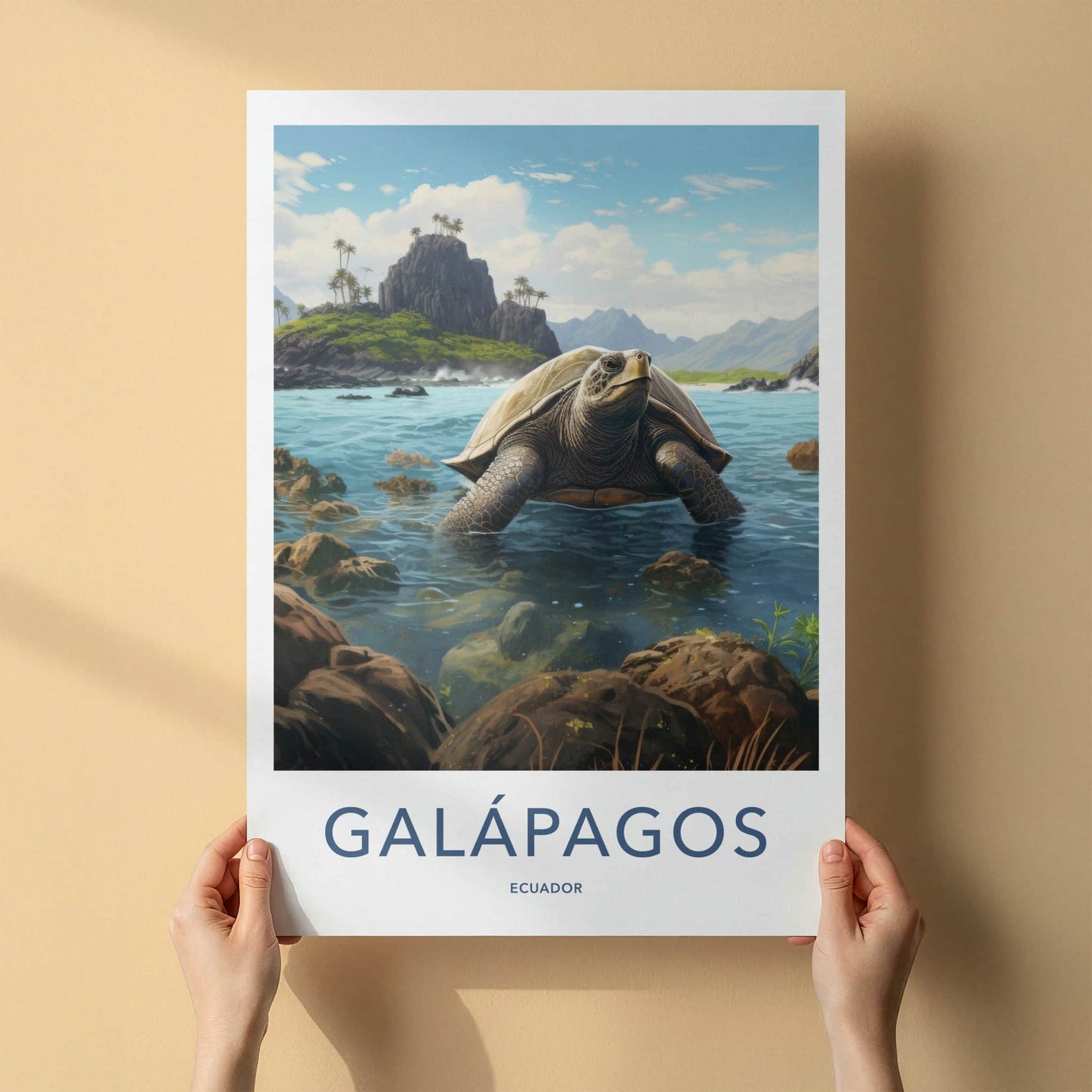 Galapagos Poster - Ecuador Travel Art - Giant Turtle Island Home Decor