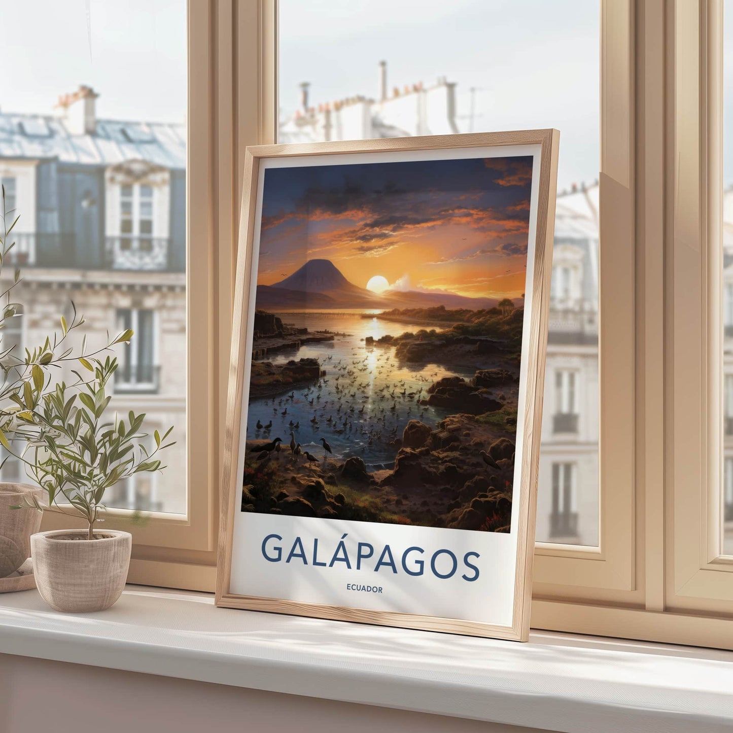 Galapagos Poster - Ecuador Travel Art - Golden hour wildlife Home Decor