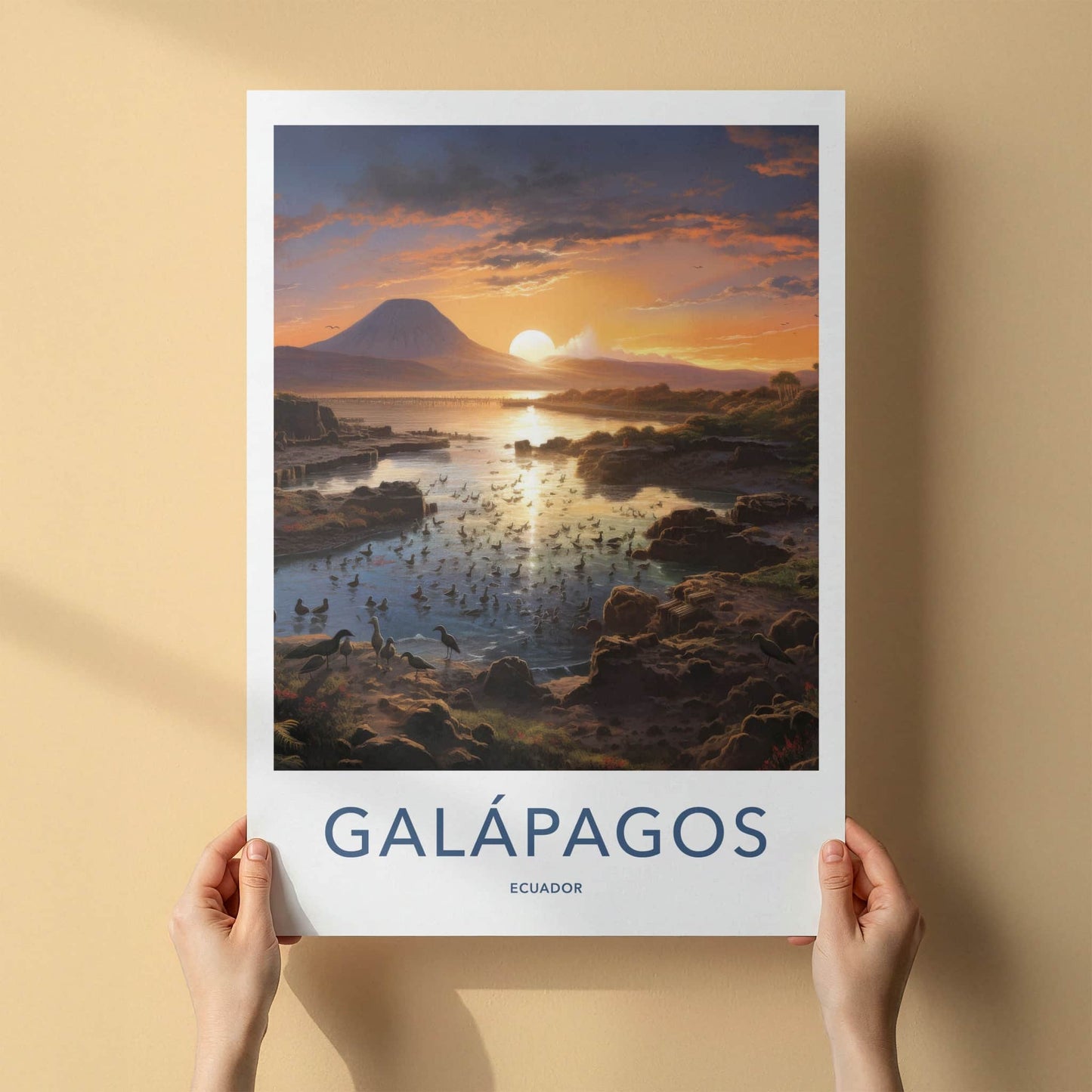 Galapagos Poster - Ecuador Travel Art - Golden hour wildlife Home Decor