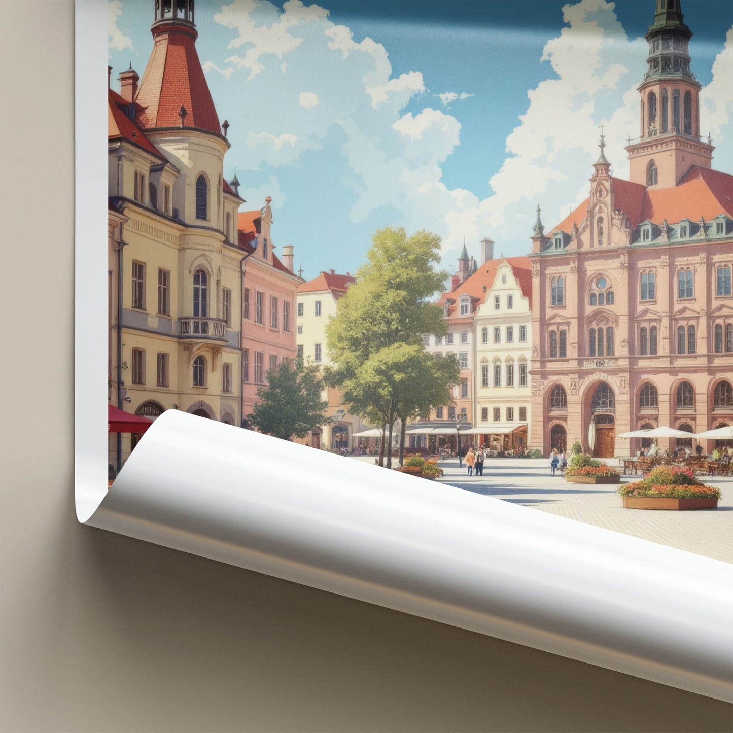 Galicia Poster - Poland Art Print - Historic Town Square Wall Decor