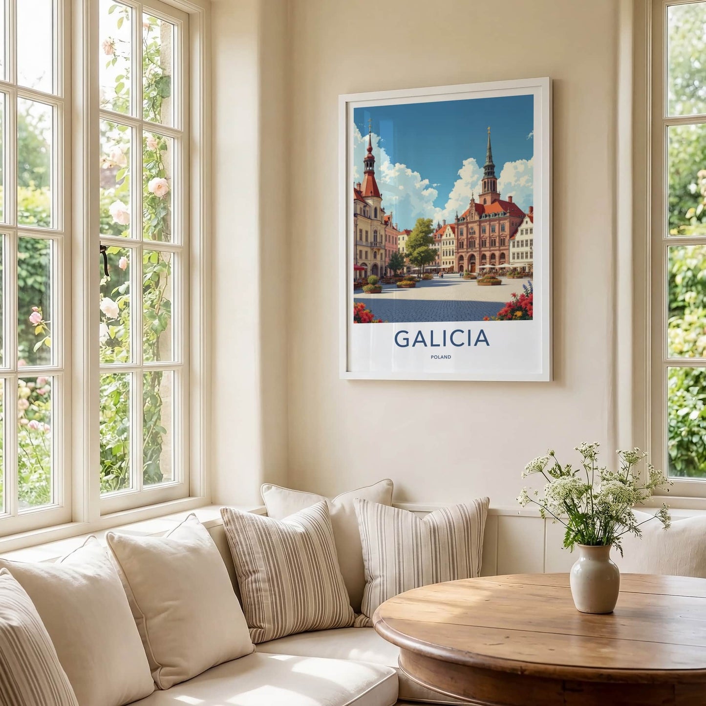 Galicia Poster - Poland Art Print - Historic Town Square Wall Decor