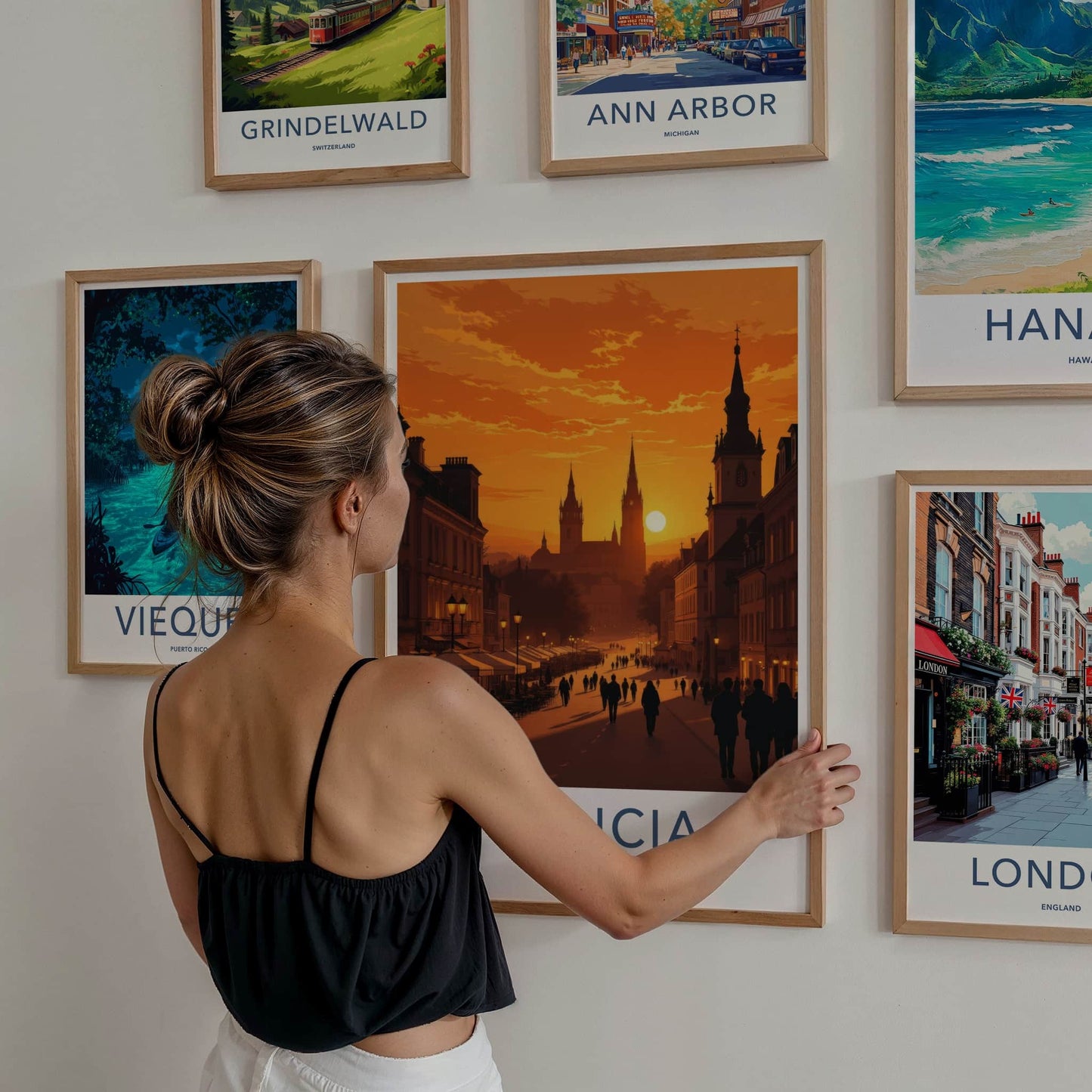 Galicia Poster - Poland Travel Art - Fiery Sunset Spires Home Decor