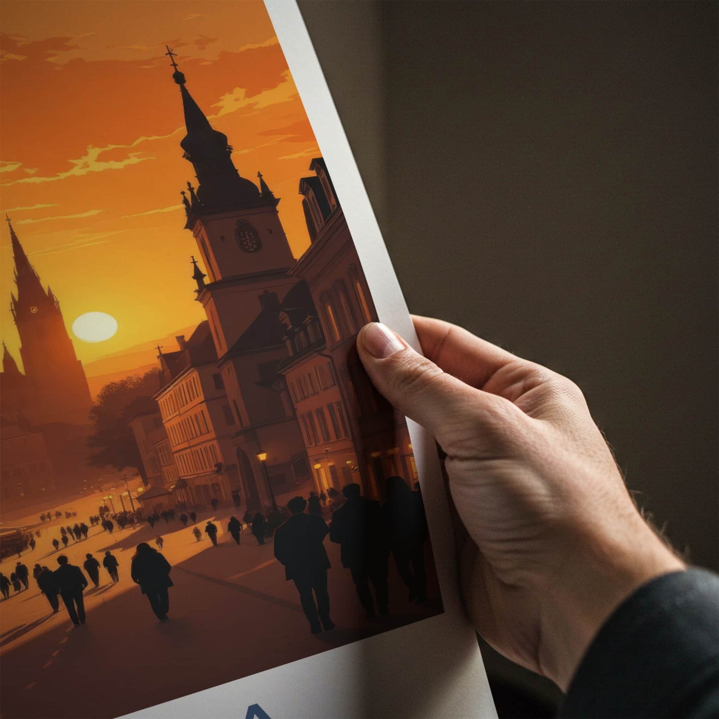Galicia Poster - Poland Travel Art - Fiery Sunset Spires Home Decor