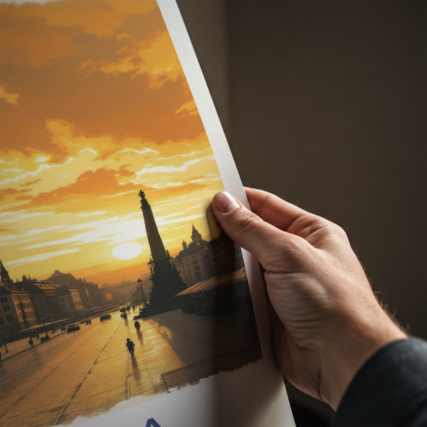 Galicia Poster - Poland Travel Art - Golden Sunset Cityscape Home Decor