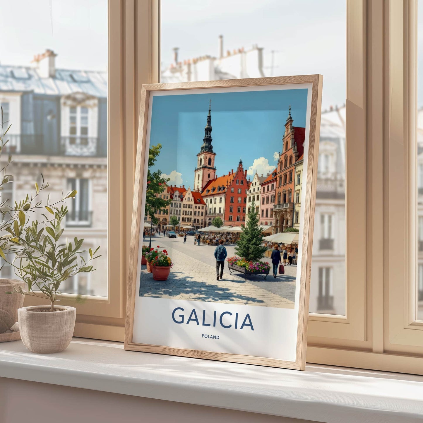 Galicia Poster - Poland Travel Art - Historic Town Square Home Decor