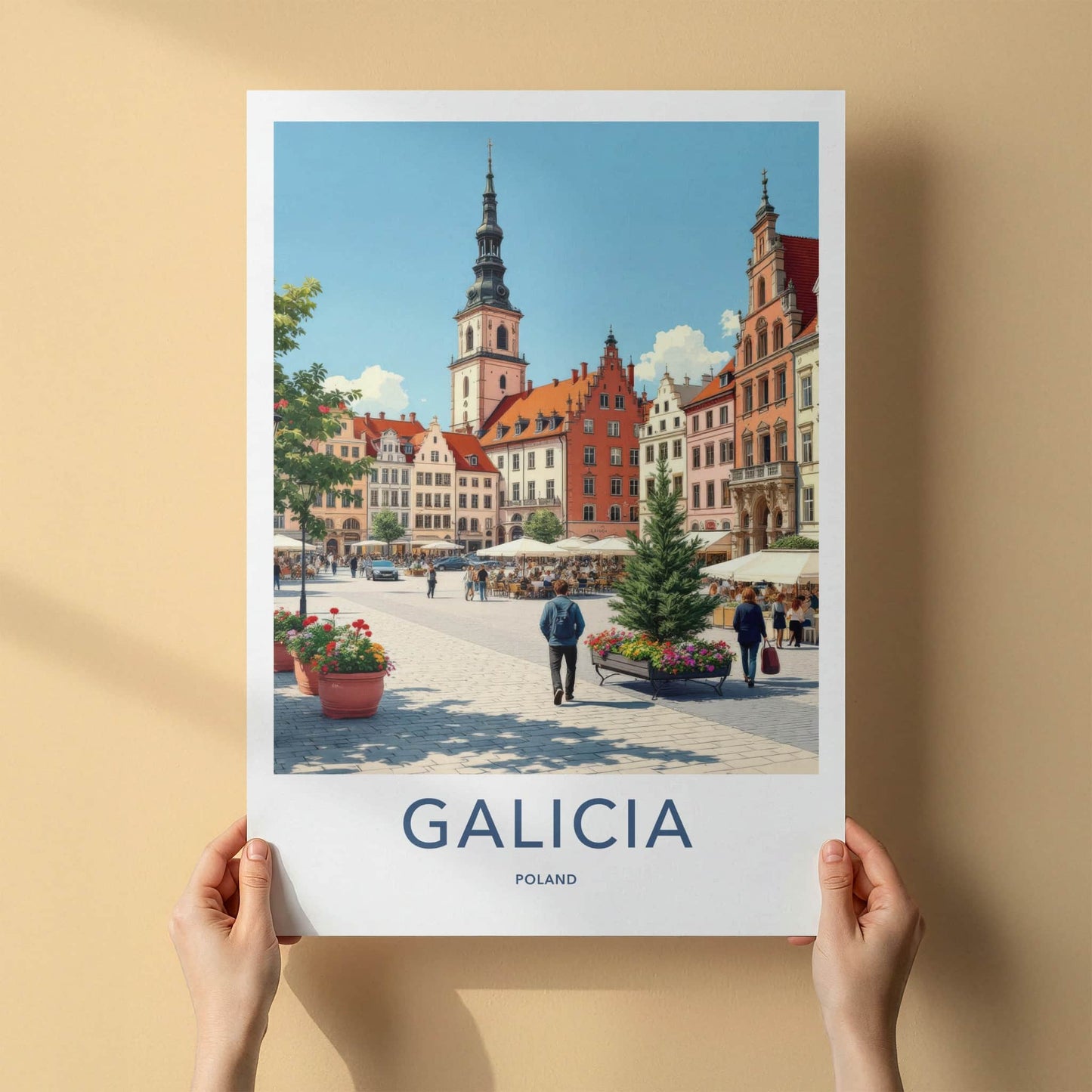 Galicia Poster - Poland Travel Art - Historic Town Square Home Decor