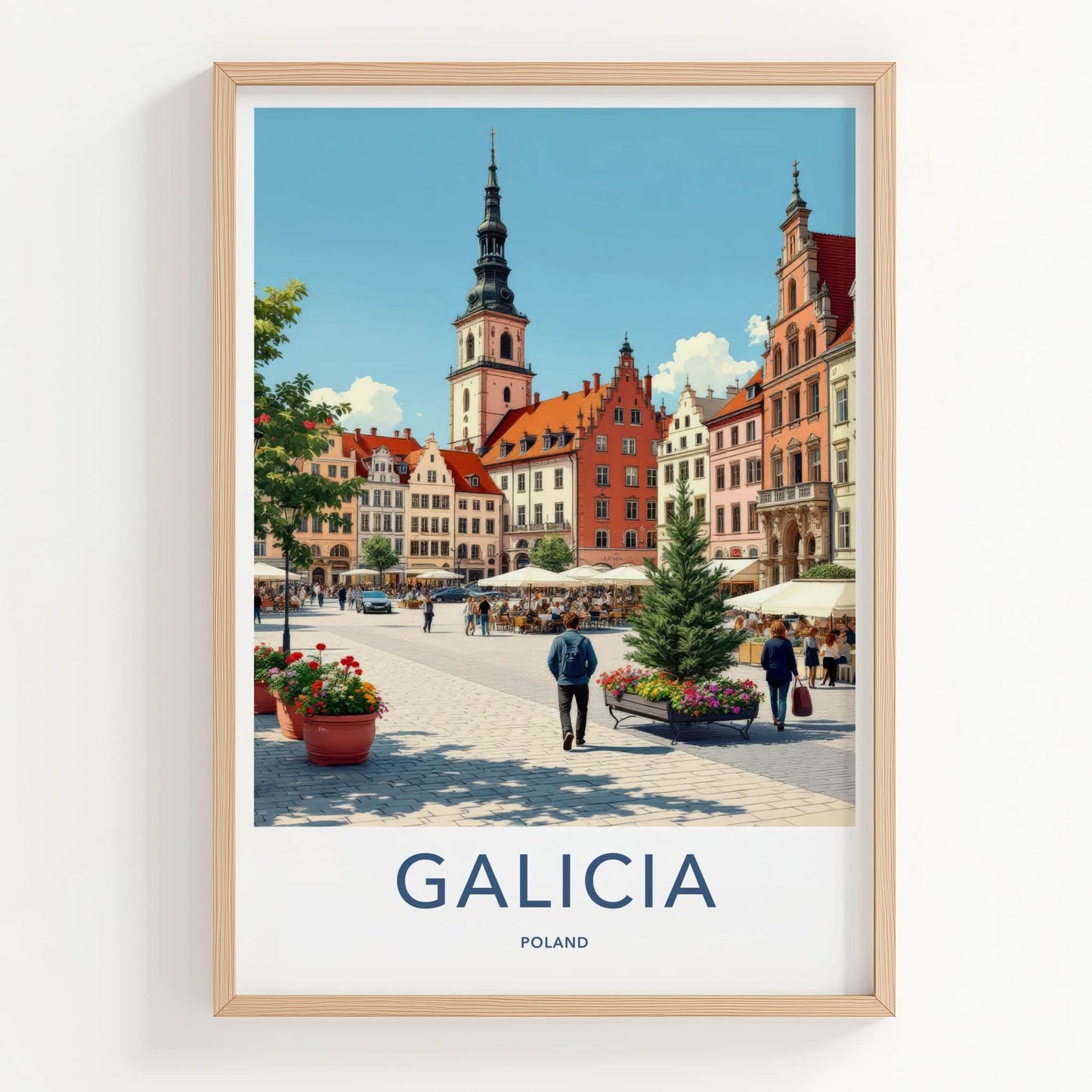 Galicia Poster - Poland Travel Art - Historic Town Square Home Decor