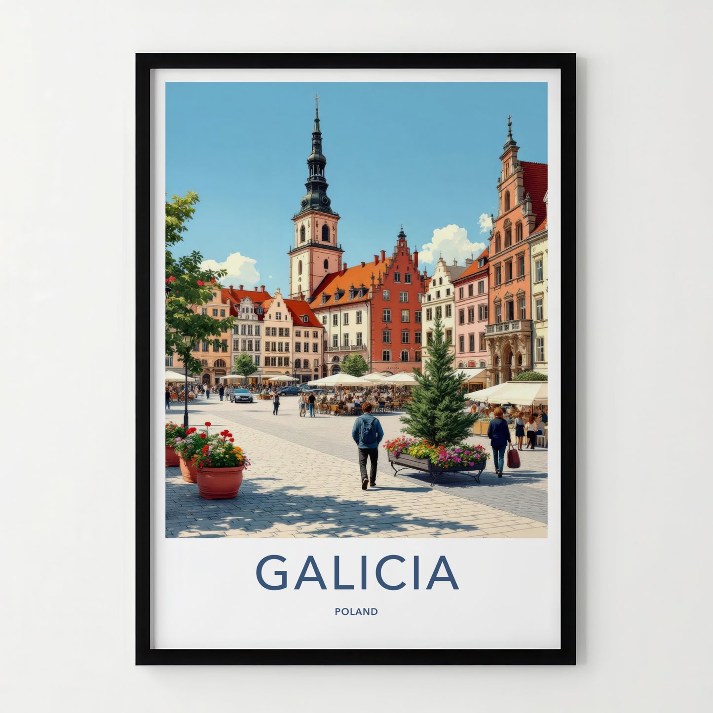 Galicia Poster - Poland Travel Art - Historic Town Square Home Decor