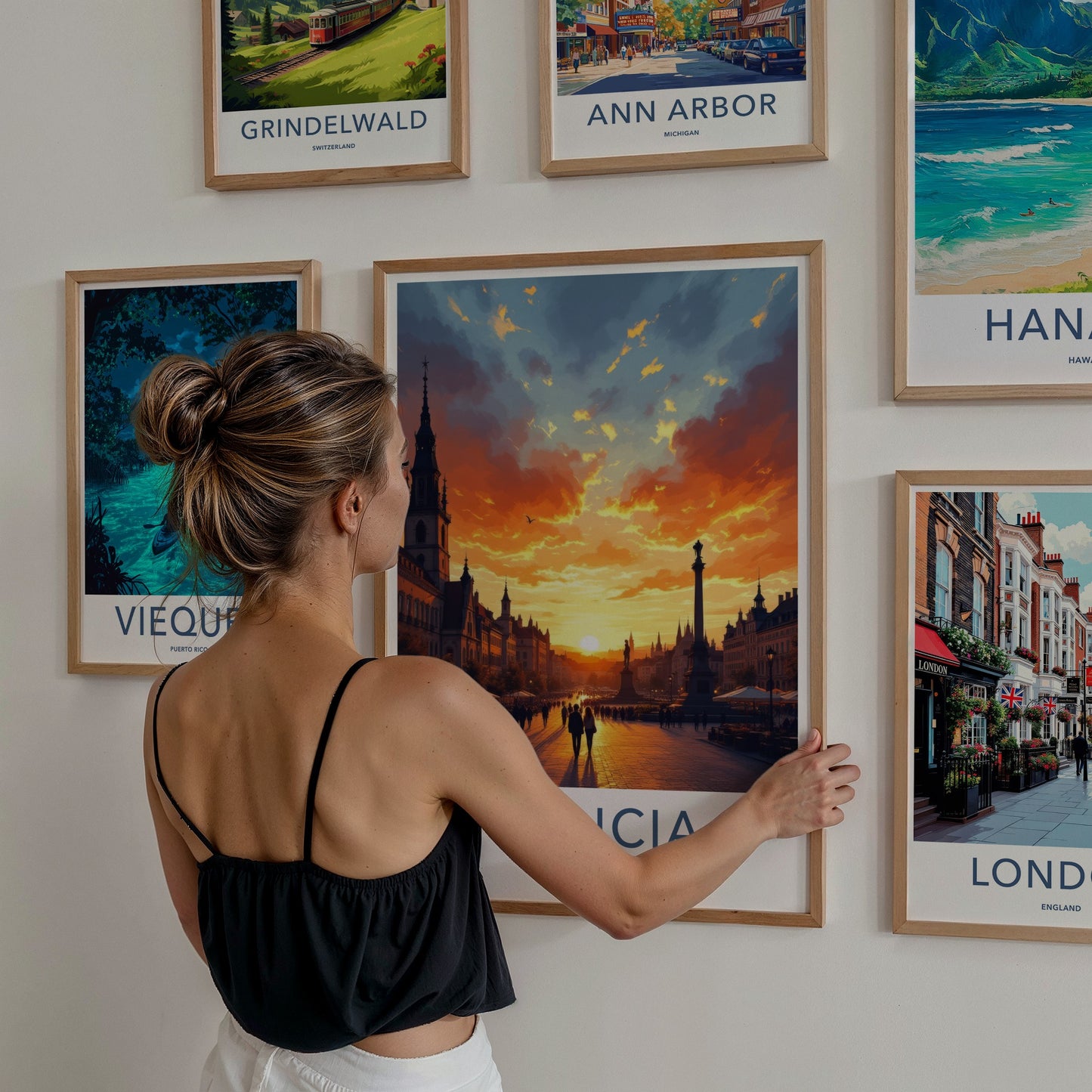 Galicia Poster - Poland Travel Print - Vibrant City Sunset Wall Decor