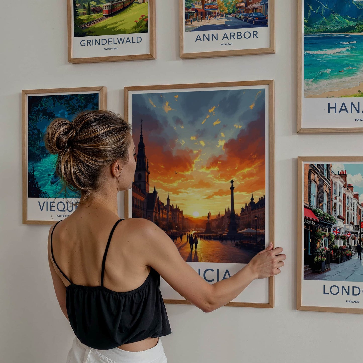 Galicia Poster - Poland Travel Print - Vibrant City Sunset Wall Decor