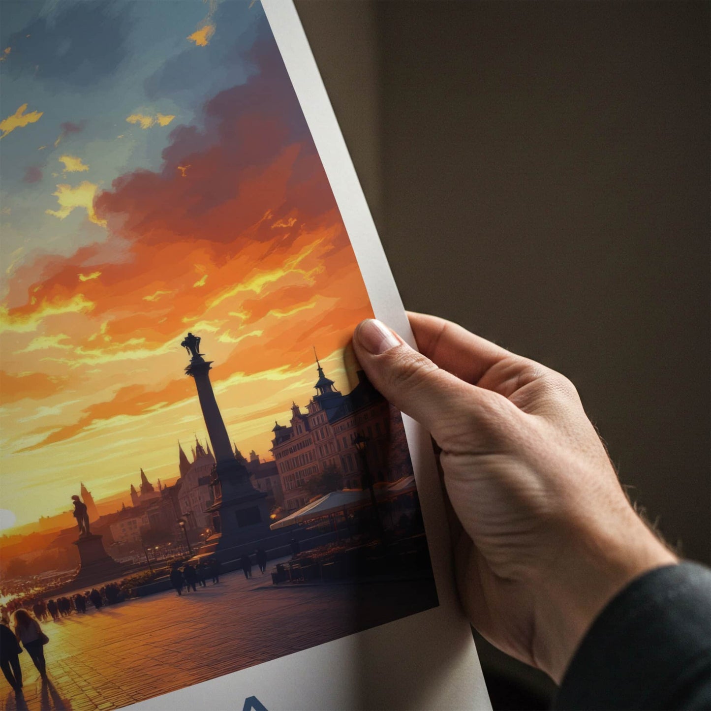 Galicia Poster - Poland Travel Print - Vibrant City Sunset Wall Decor