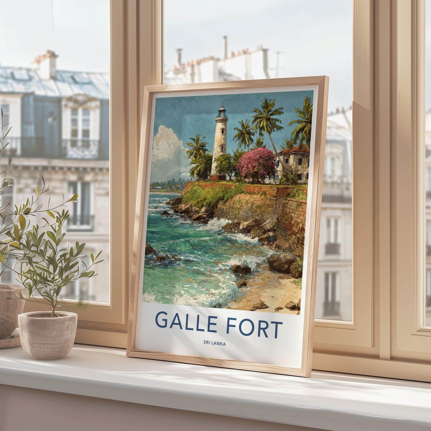 Galle Fort Poster - Sri Lanka Travel Art - Lighthouse Coastal Scene Home Decor