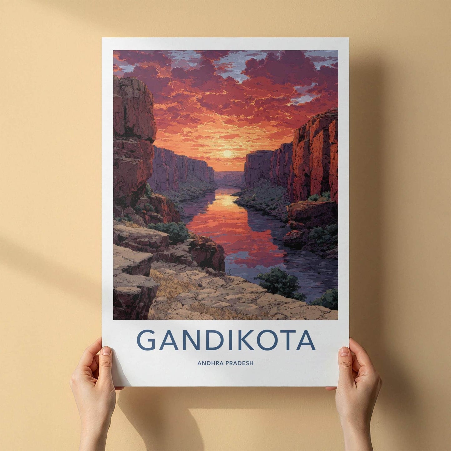 Gandikota Poster - India Art Print - Andhra Pradesh River Canyon Glow Home Art