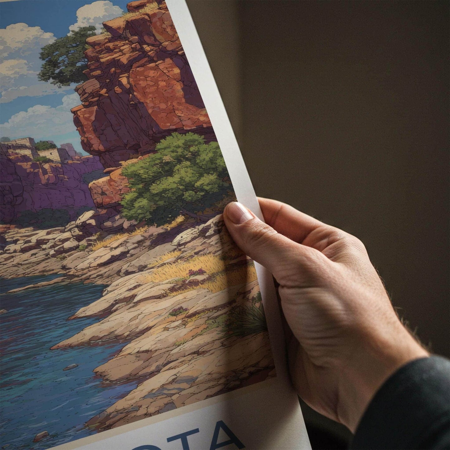 Gandikota Poster - India Scenic Art - Andhra Pradesh Fortified River Gorge Wall Decor