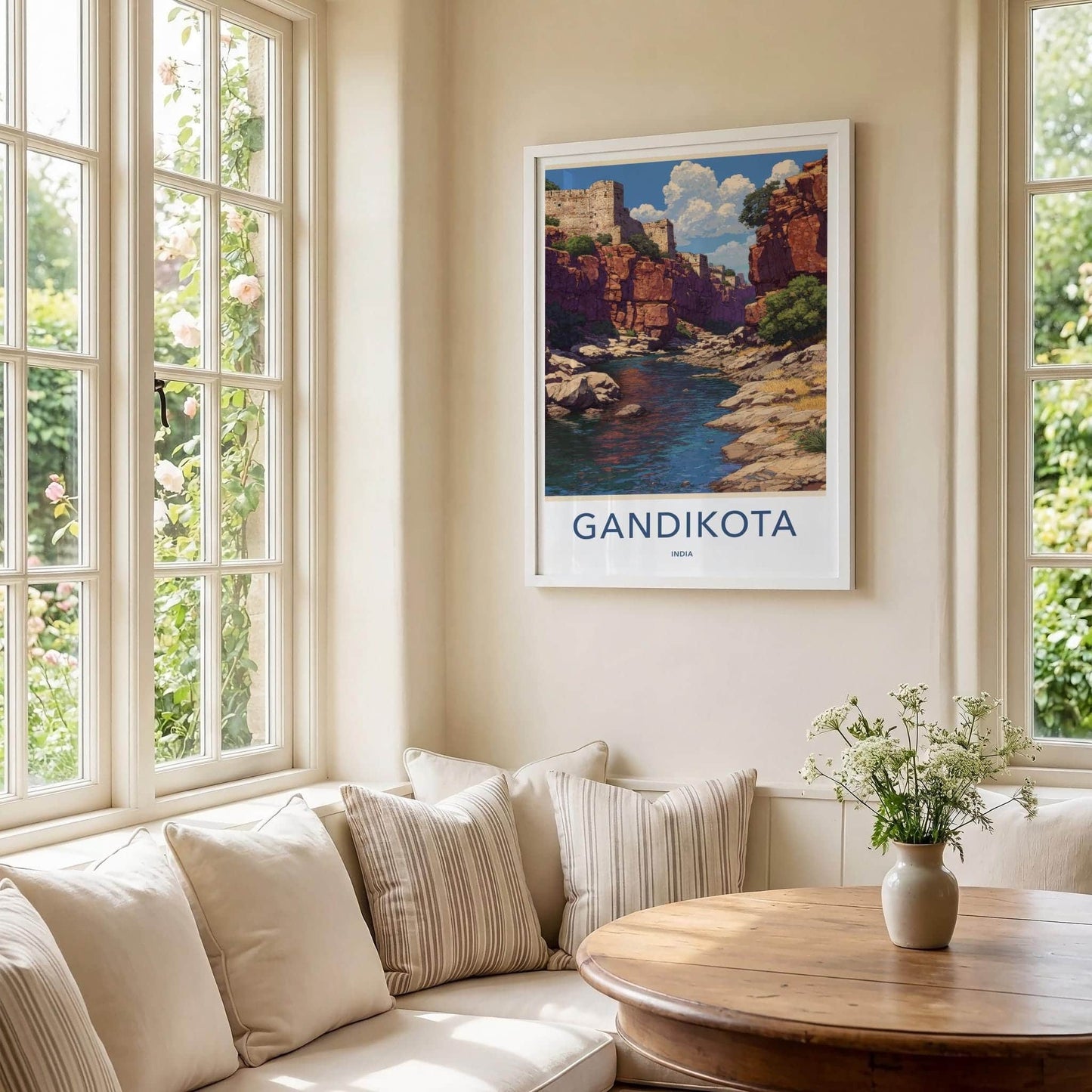 Gandikota Poster - India Scenic Art - Andhra Pradesh Fortified River Gorge Wall Decor