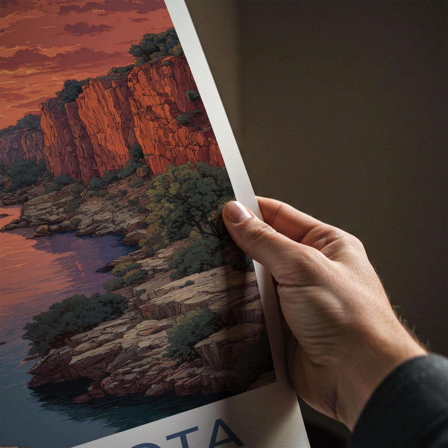 Gandikota Poster - India Travel Art - Andhra Pradesh Canyon Sunset Home Decor