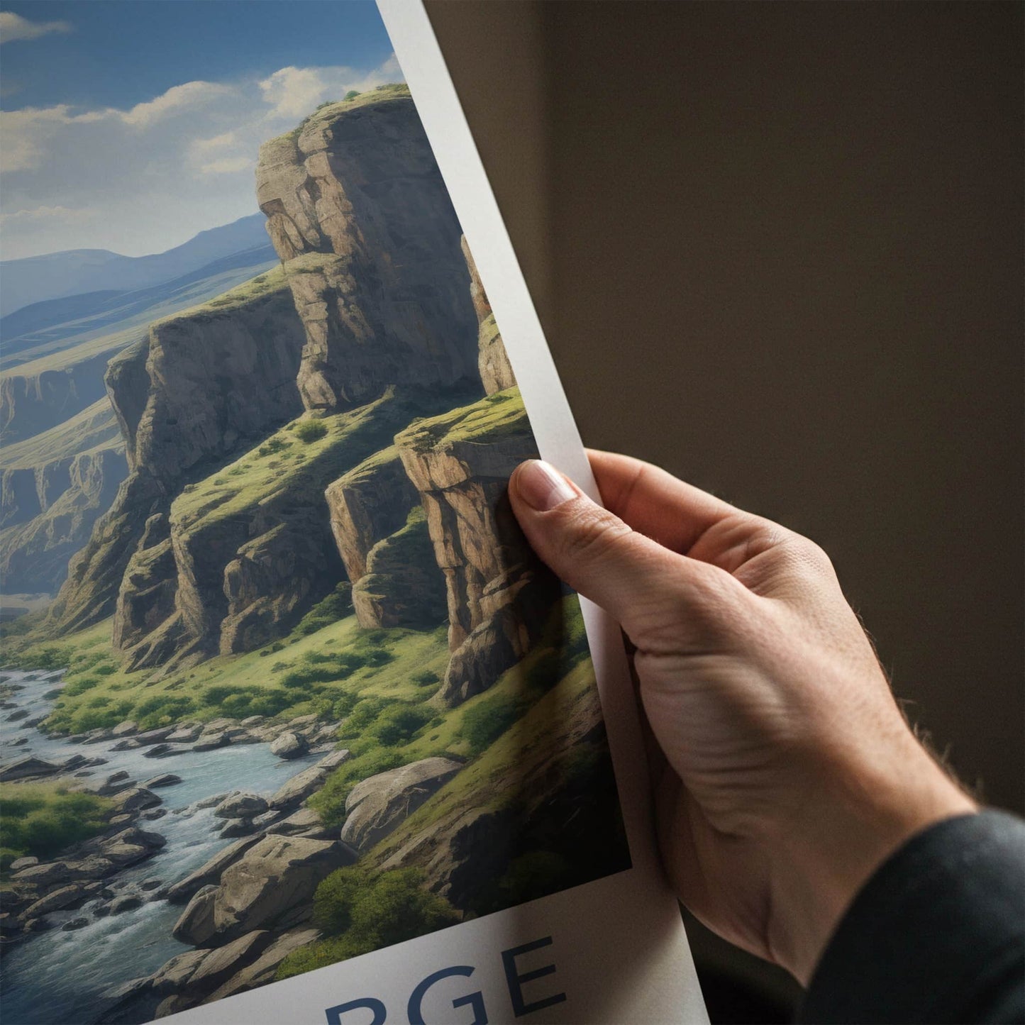 Garni Gorge Poster - Armenia Travel Art - Deep River Canyon Wall Decor