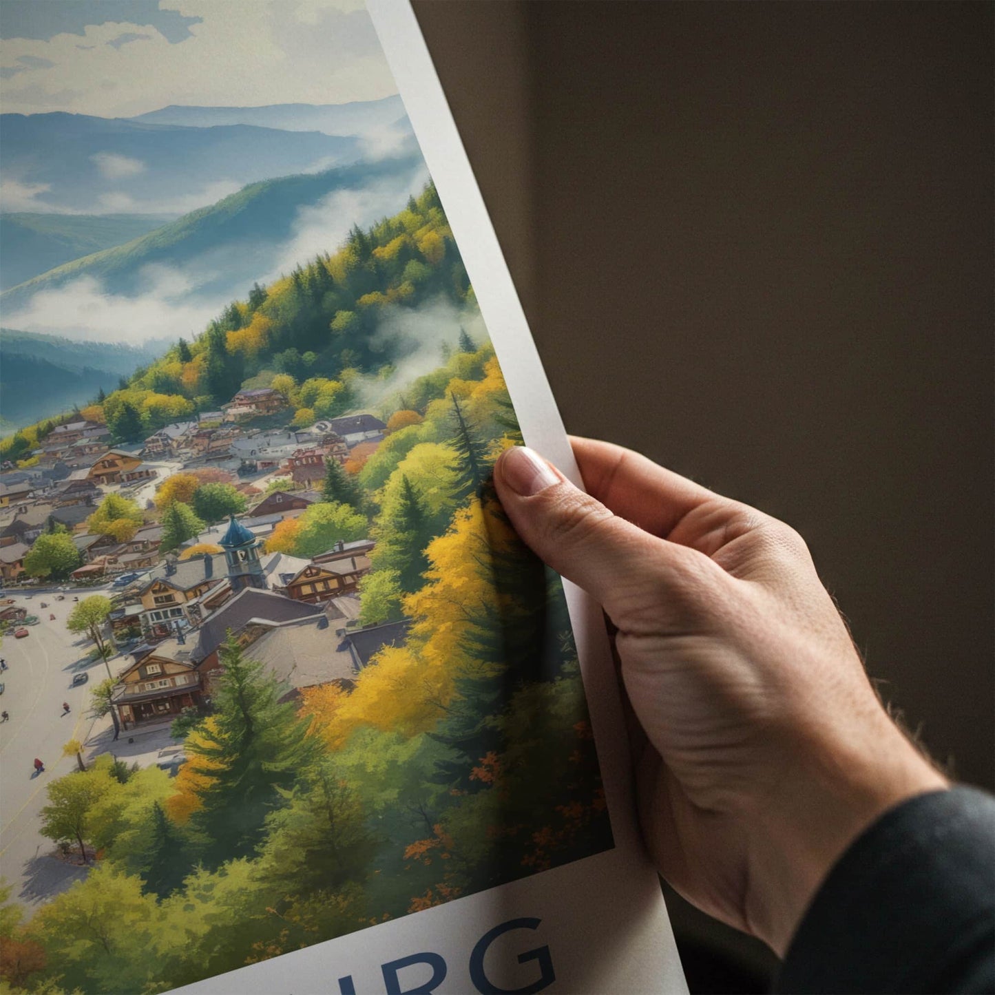 Gatlinburg Poster - Tennessee Wall Art - Autumn Mountain Town Home Decor