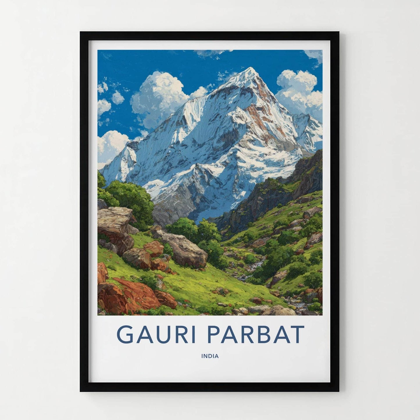 Gauri Parbat Poster - India Art Print - Uttarakhand Mountain Valley Gallery Art