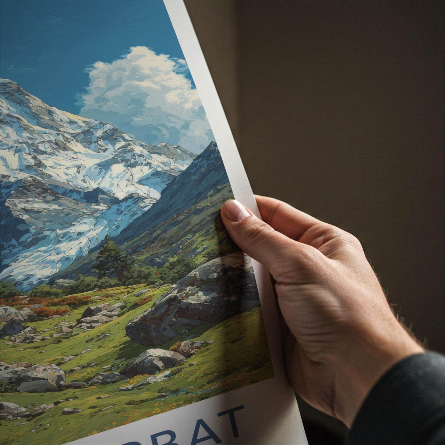 Gauri Parbat Poster - India Art Print - Uttarakhand Snowy Peaks Vista Home Art