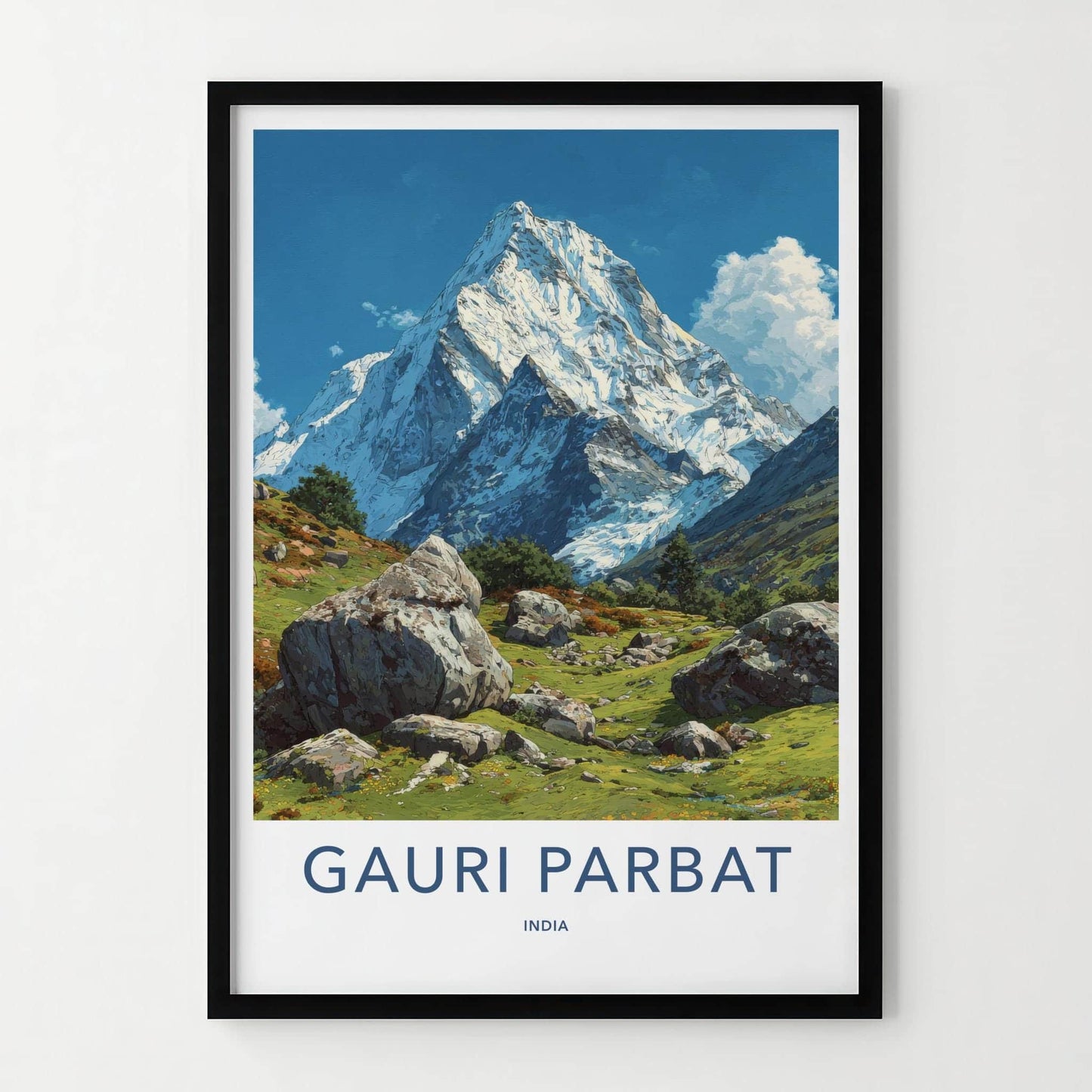 Gauri Parbat Poster - India Art Print - Uttarakhand Snowy Peaks Vista Home Art