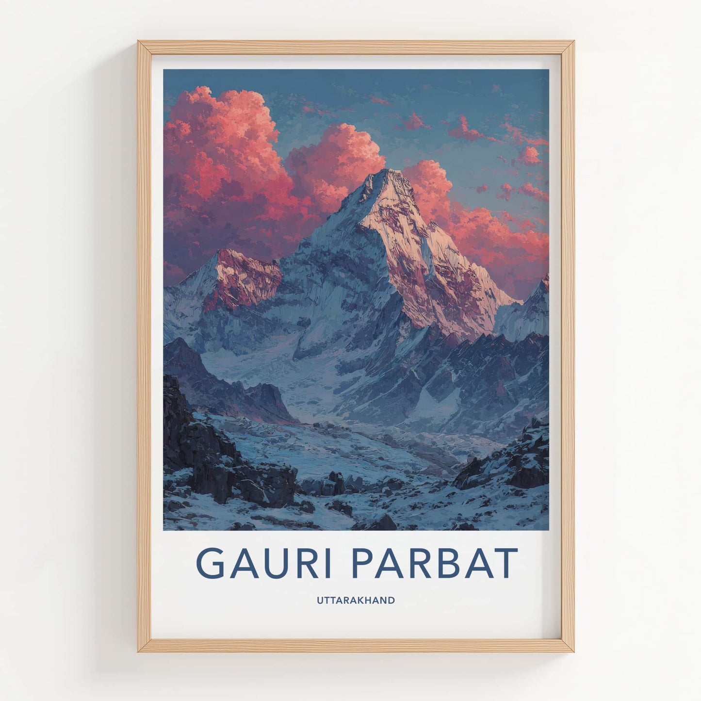 Gauri Parbat Poster - India Wall Art - Uttarakhand Peak Clouds Home Decor