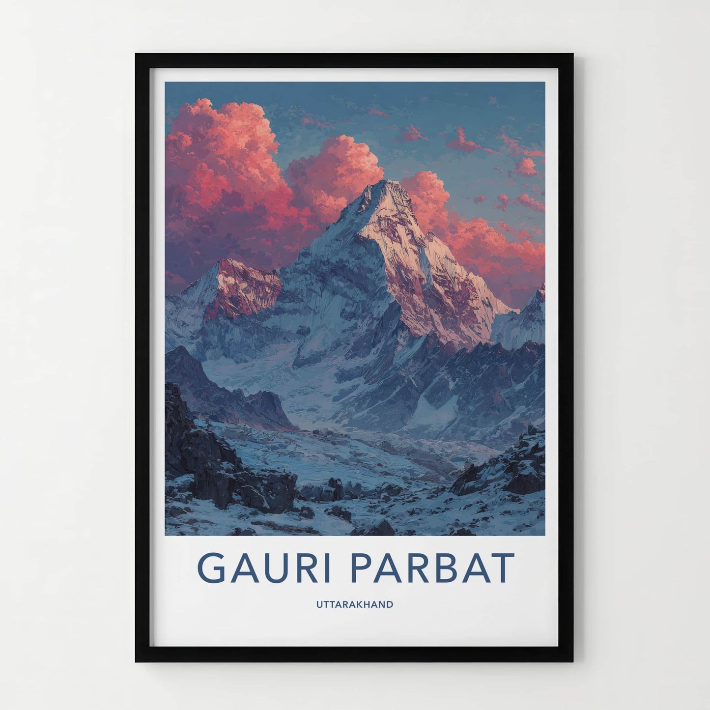 Gauri Parbat Poster - India Wall Art - Uttarakhand Peak Clouds Home Decor
