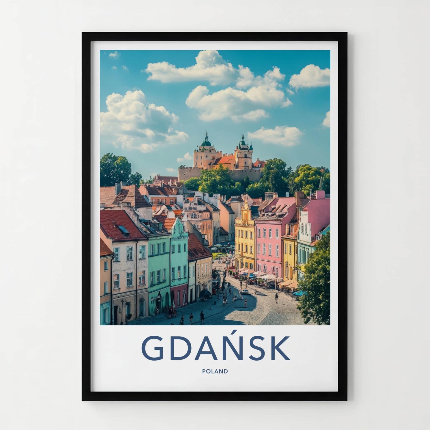 Gdansk Poster - Poland Travel Art - Historic Cityscape View Home Decor