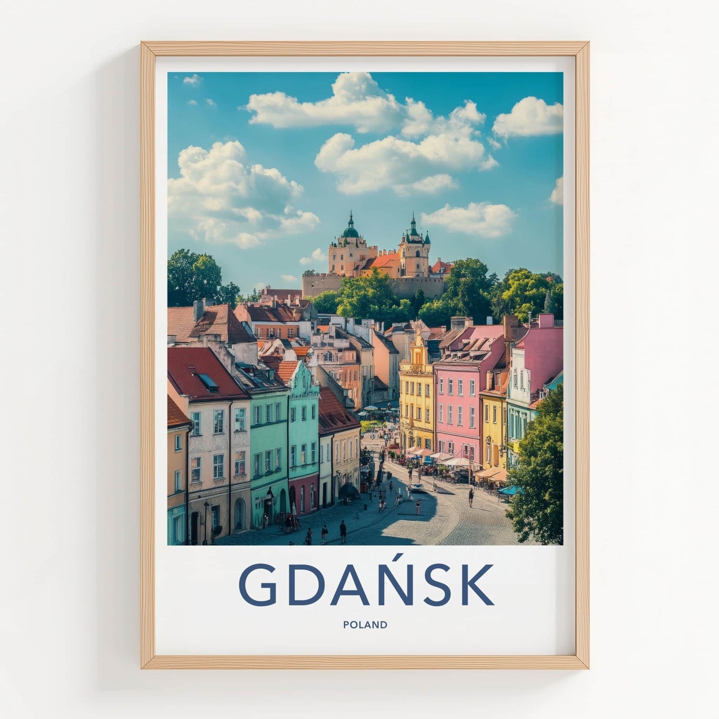 Gdansk Poster - Poland Travel Art - Historic Cityscape View Home Decor