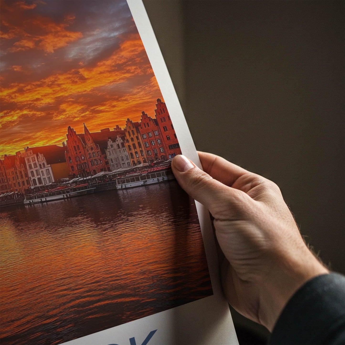 Gdansk Poster - Poland Travel Art - Vibrant City Sunset Home Decor