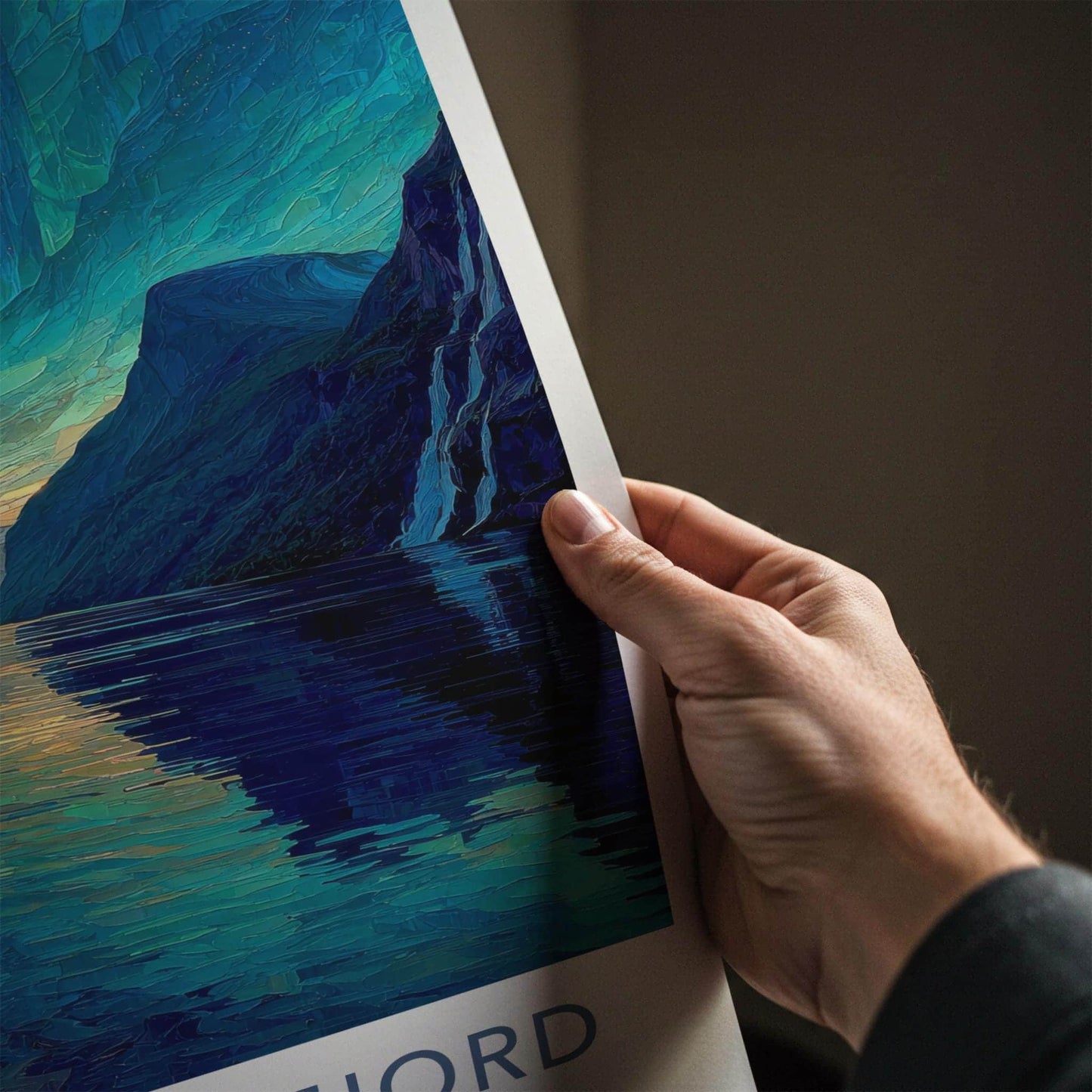Geirangerfjord Poster - Norway Wall Art - Vibrant Fjord Aurora Home Decor