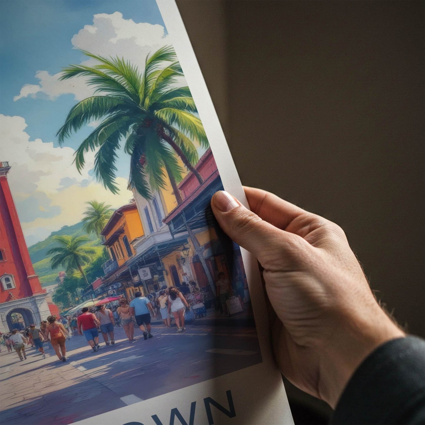 Georgetown Poster - Guyana Travel Art Red Clock Tower Home Decor