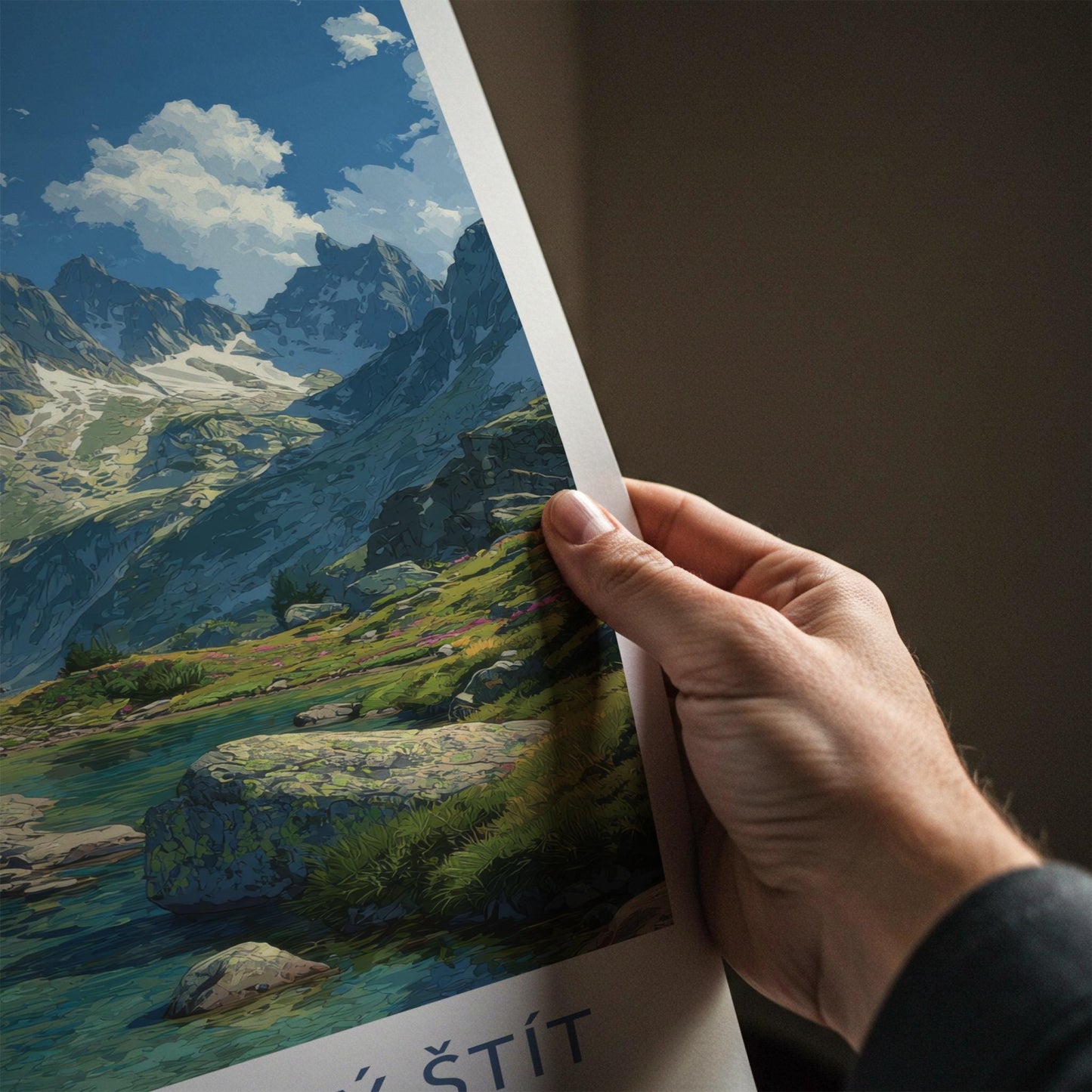 Gerlachovsky Stit Poster - Slovakia Travel Art - Towering Peak Lake Home Decor