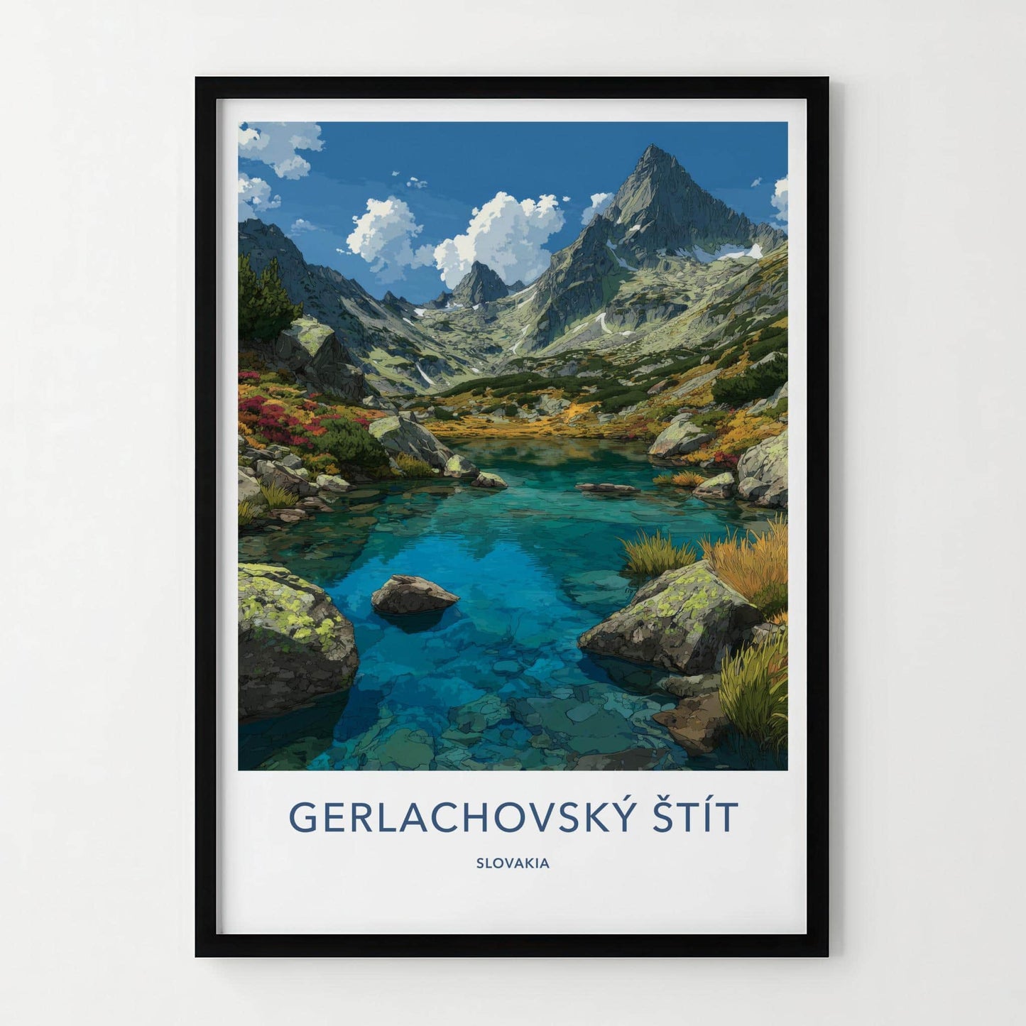 Gerlachovsky Stit Poster - Slovakia Travel Art - Turquoise Mountain Waters Home Decor