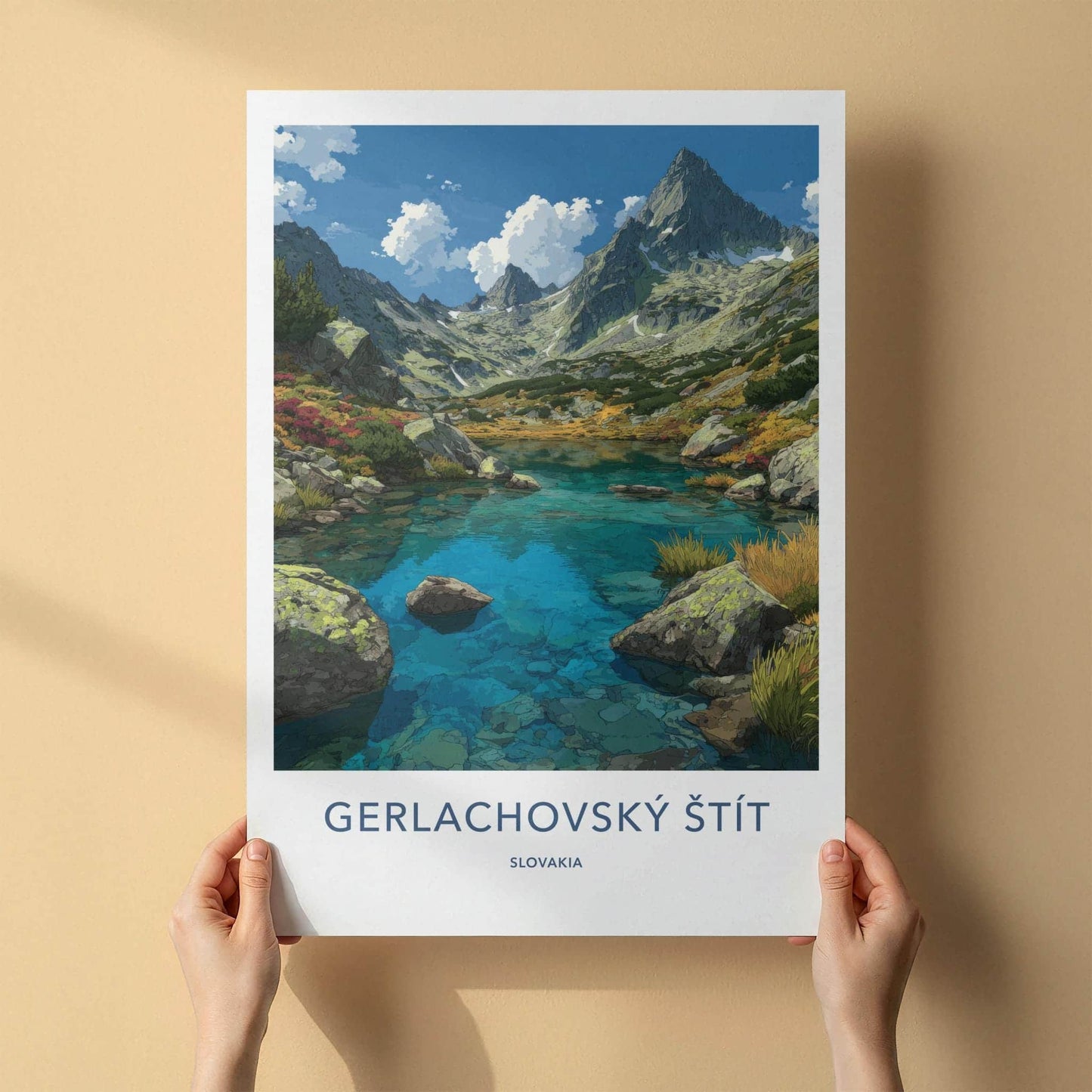 Gerlachovsky Stit Poster - Slovakia Travel Art - Turquoise Mountain Waters Home Decor