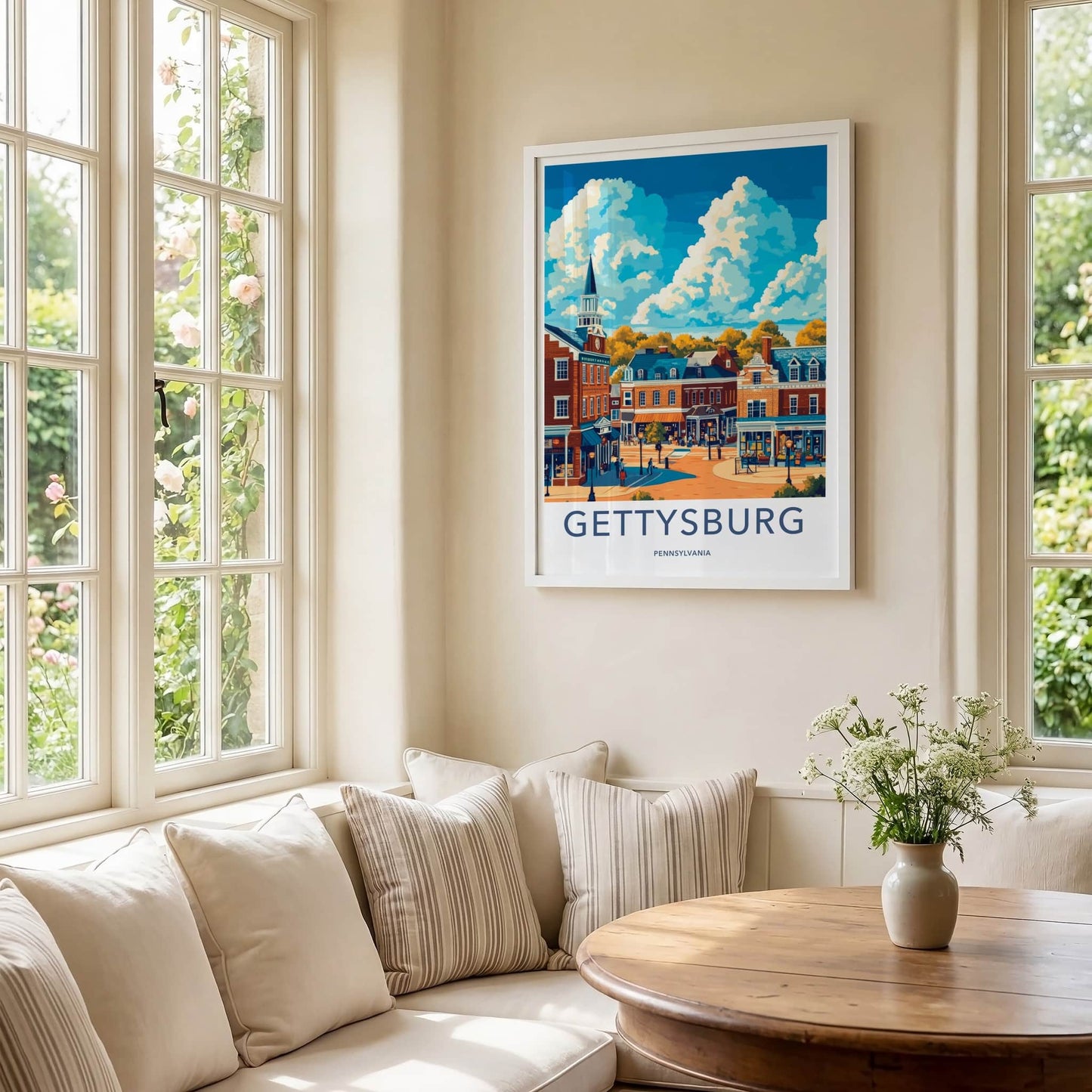 Gettysburg Poster - Pennsylvania Travel Art - Historic Town Square Home Decor