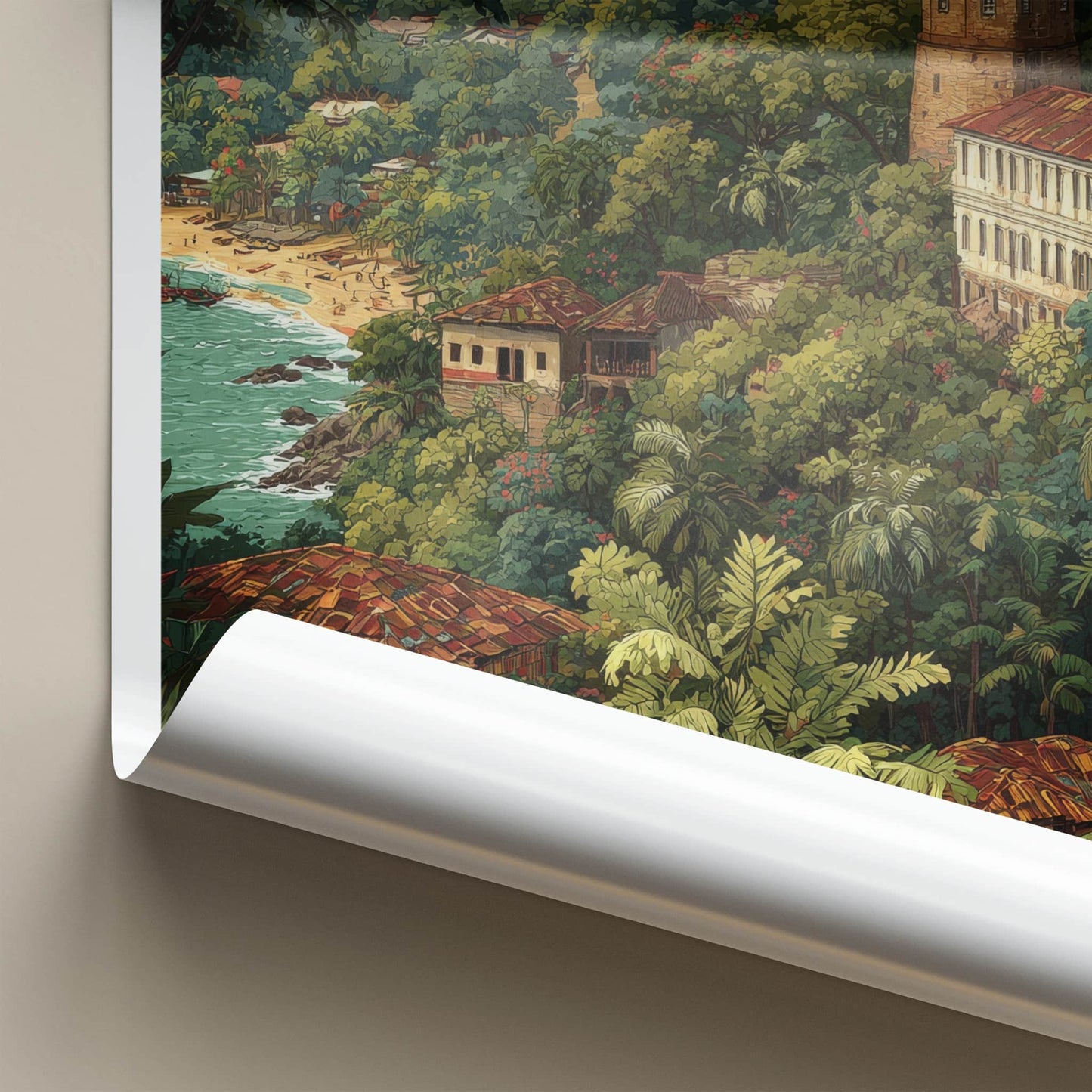 Ghana Poster - Africa Travel Art - Jungle Coastal Tower Home Decor