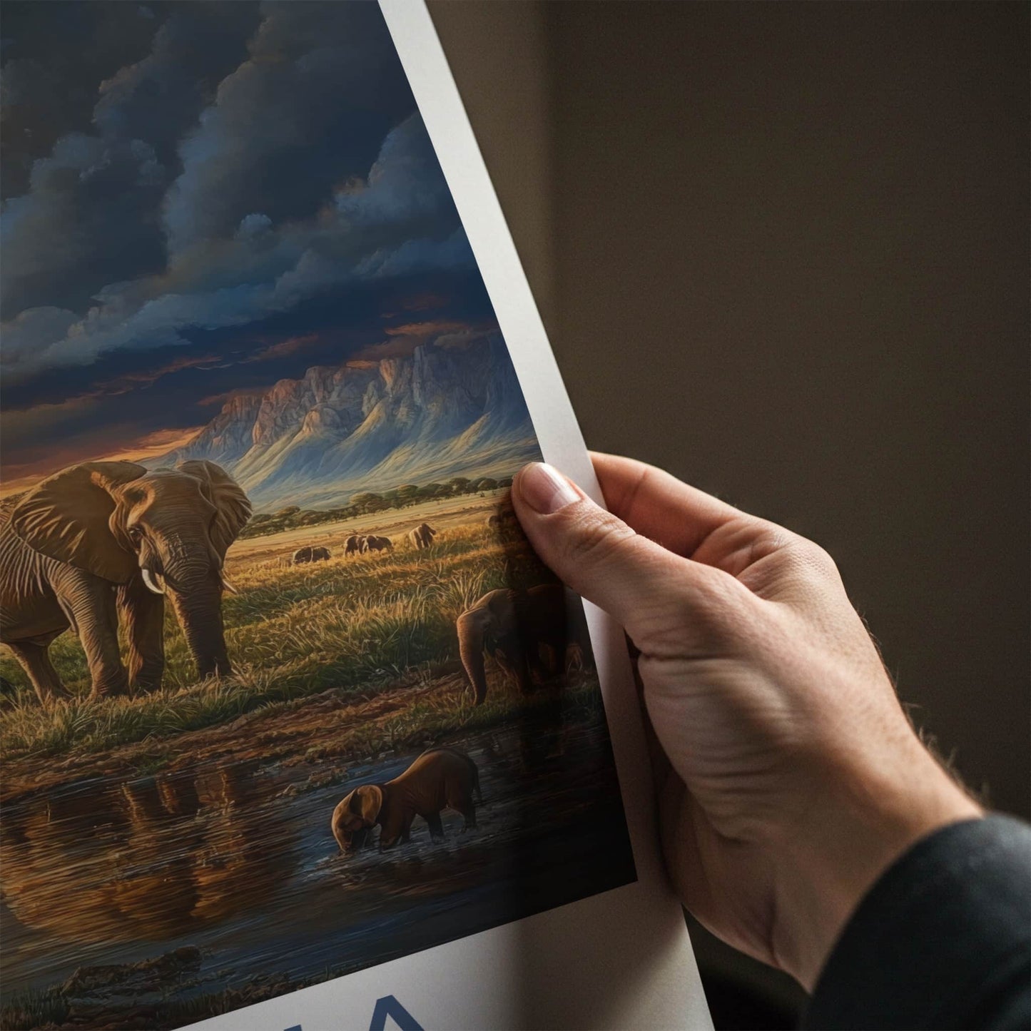 Ghana Poster - Ghana Travel Art - African Sunset Elephants Home Decor